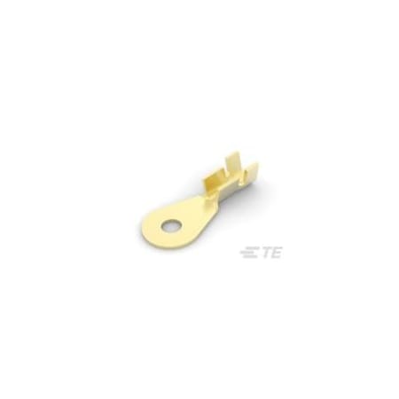 Te Connectivity Ring Terminal, 1/4 in Stud Size, 14 AWG, Bare Insulated 140546